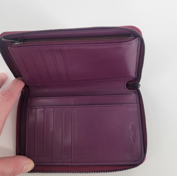Coach Women's Small Zip Around Wallet Metallic Mauve New - Picture 5 of 5